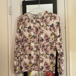 High neck blouse with tie back detail